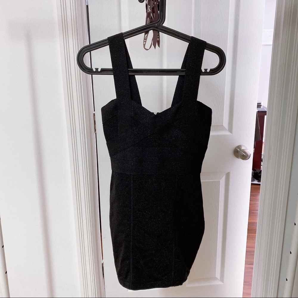 Forever new black glitter bandage dress